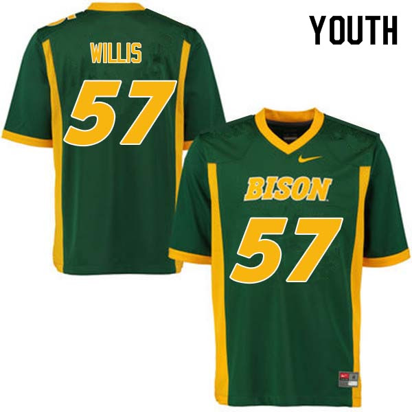 Youth #57 Zach Willis North Dakota State Bison College Football Jerseys Sale-Green - Click Image to Close